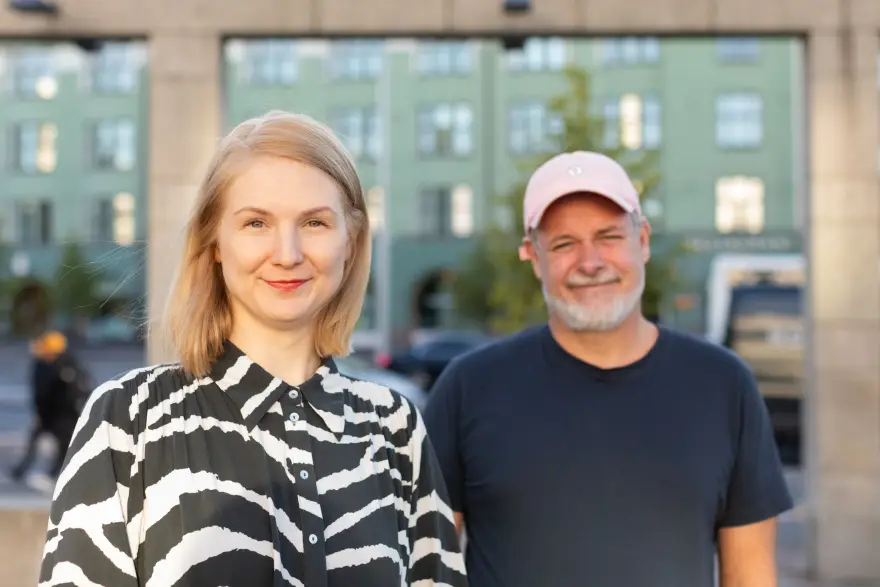 Suomen Green Producers Clubin vetäjä Pinja Valja ja klubin perustaja Mads Astrup Rønning.